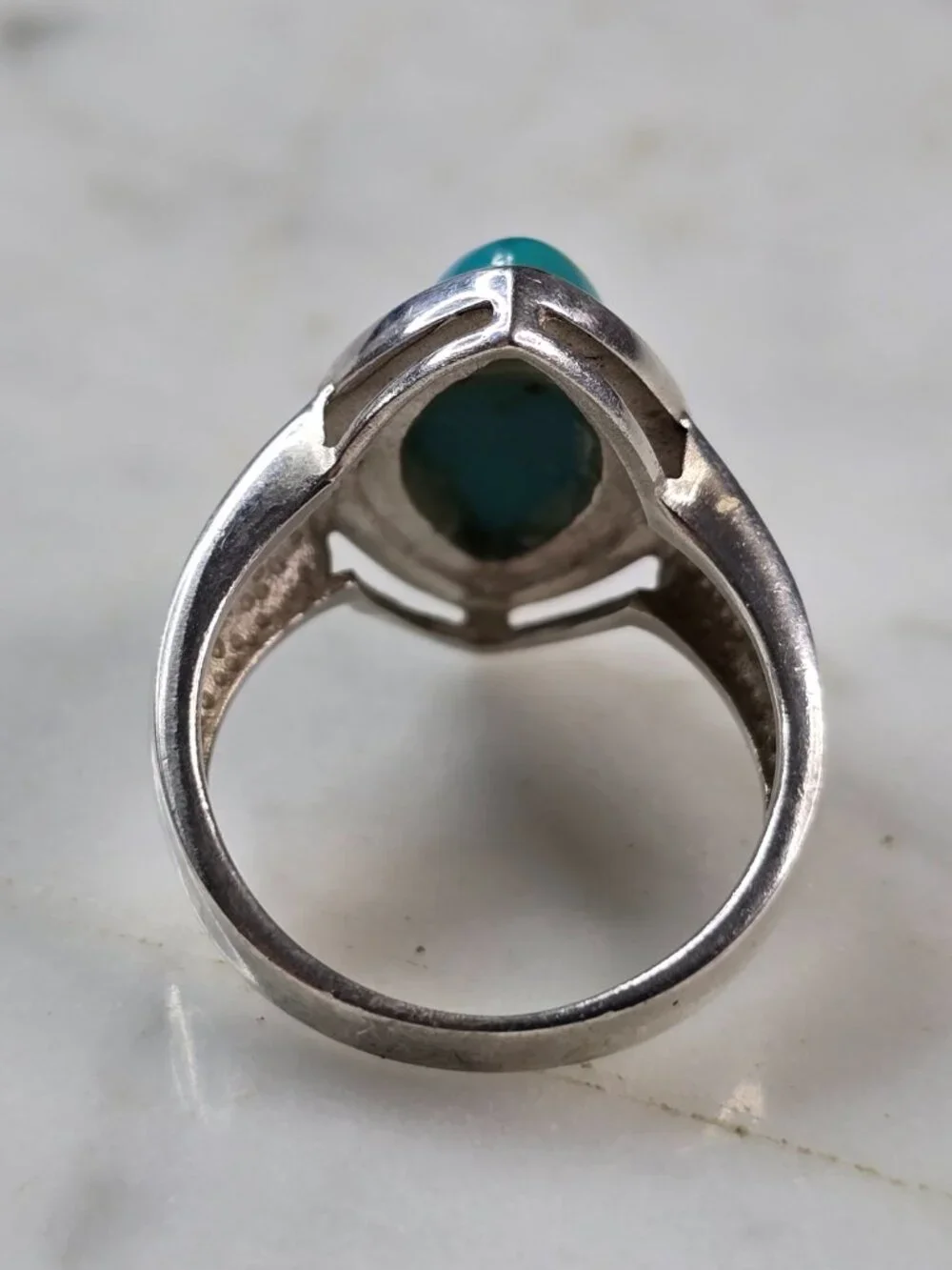 Womens Vintage Estate Sterling Silver Southwestern Turquoise Ring 5.9g E629